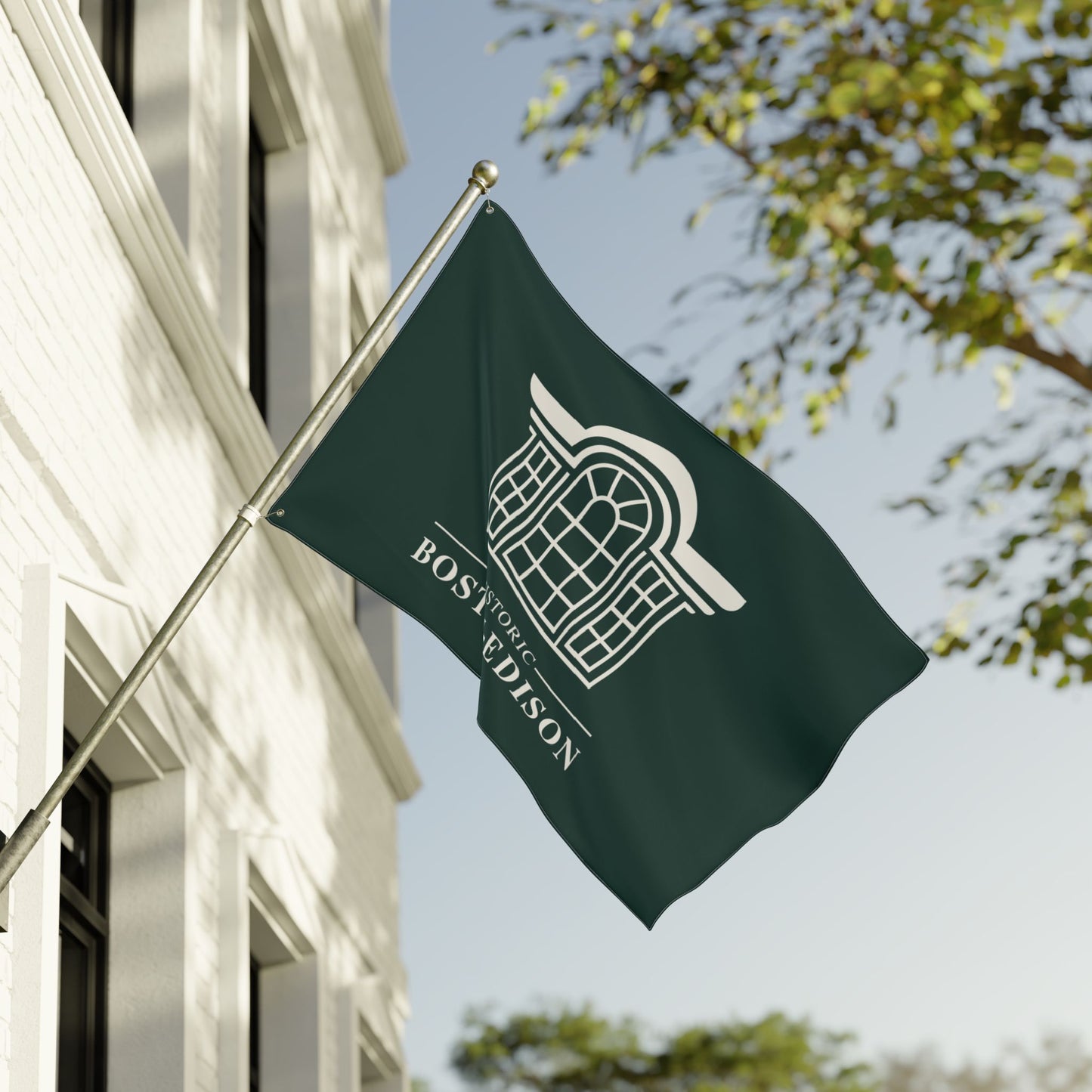Historic Boston-Edison Association Green Outdoor Flag