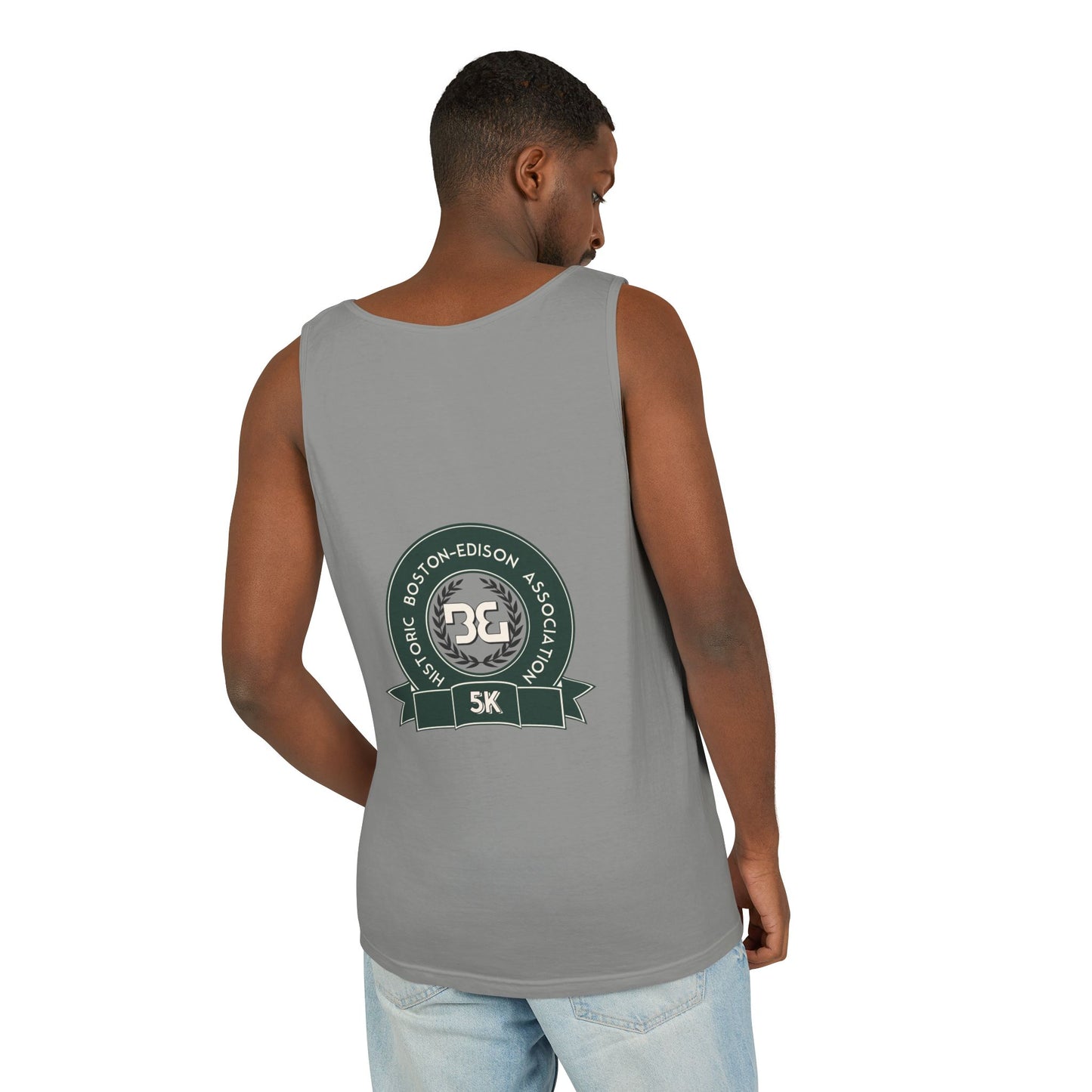Unisex Garment-Dyed Tank Top - Vintage 5K Race Shirt, Summer Fitness Top, Casual Workout Wear, Eco-Friendly Activewear, Gym Tank