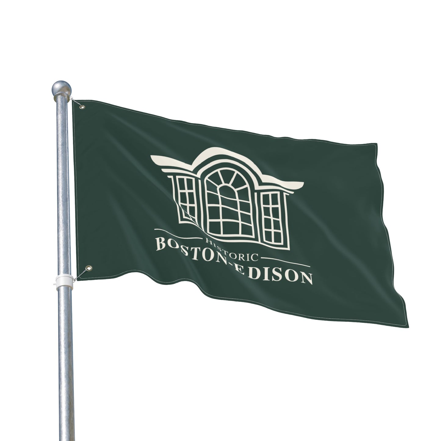 Historic Boston-Edison Association Green Outdoor Flag