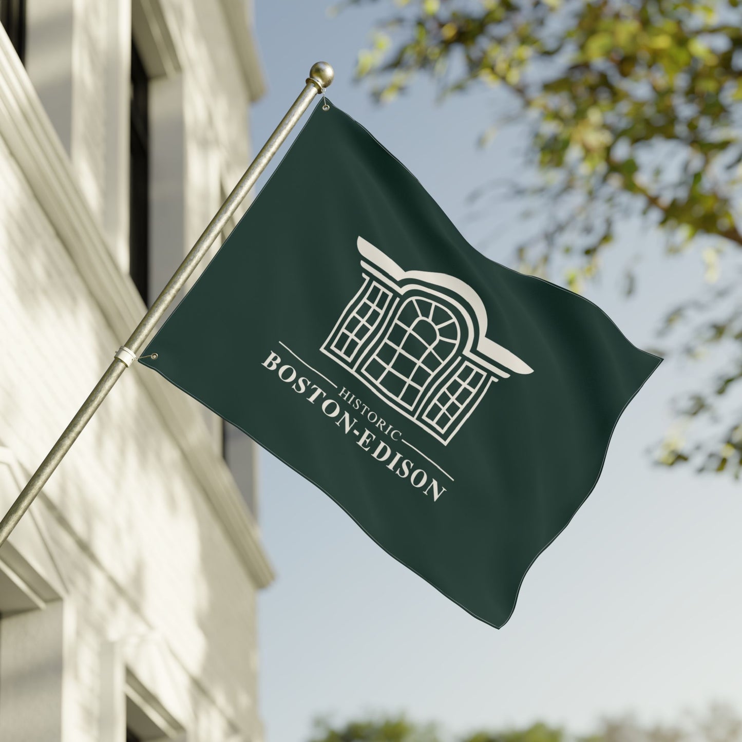 Historic Boston-Edison Association Green Outdoor Flag